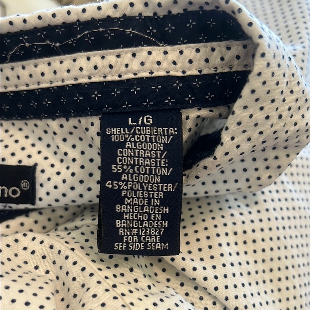bruno Blue and White Casual Button Down Shirts - Picture 7 of 7